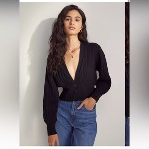 SOLD Wilfred Aritzia Black Plunge Cardigan